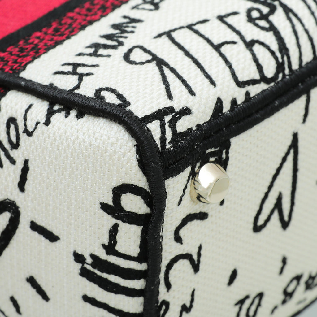Christian Dior Multicolor Lady Dior D-Lite Dioramour Graffiti Medium Bag