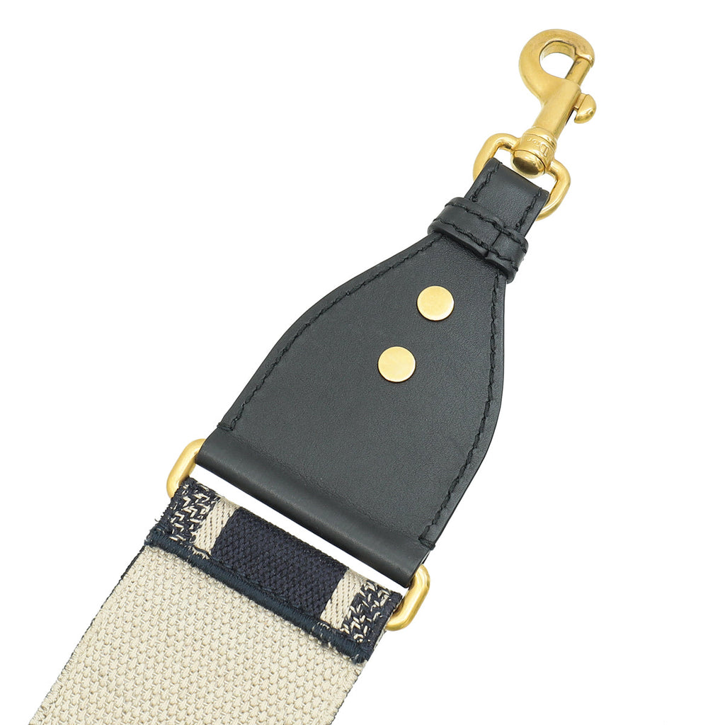 Christian Dior Tricolor Logo Embroidered Bag Strap