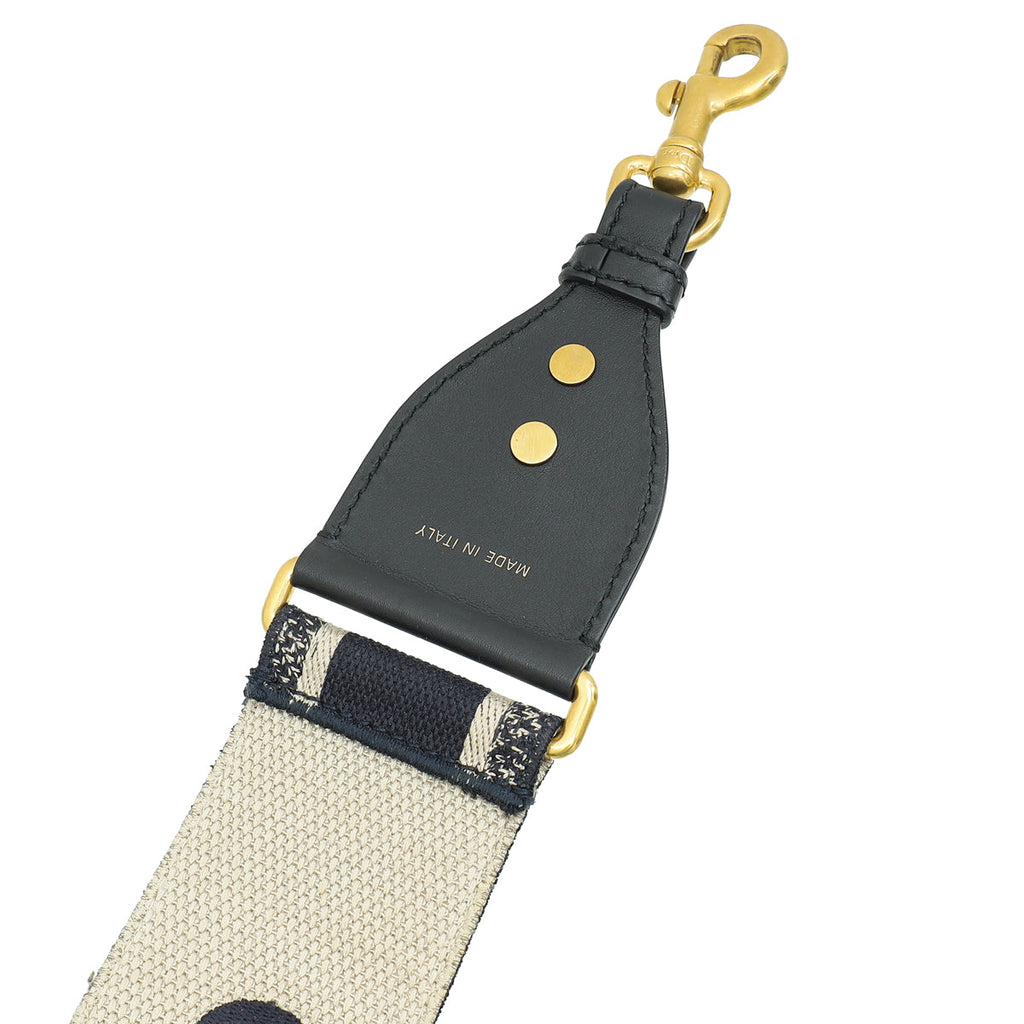 Christian Dior Tricolor Logo Embroidered Bag Strap
