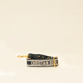 Christian Dior Navy Blue 'Christian Dior' Embroidery Adjustable Shoulder Strap