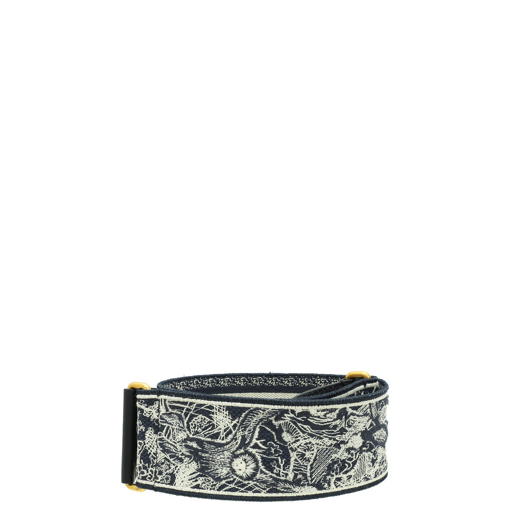 Christian Dior Bicolor Toile de Jouy Embroidery Adjustable Shoulder Strap