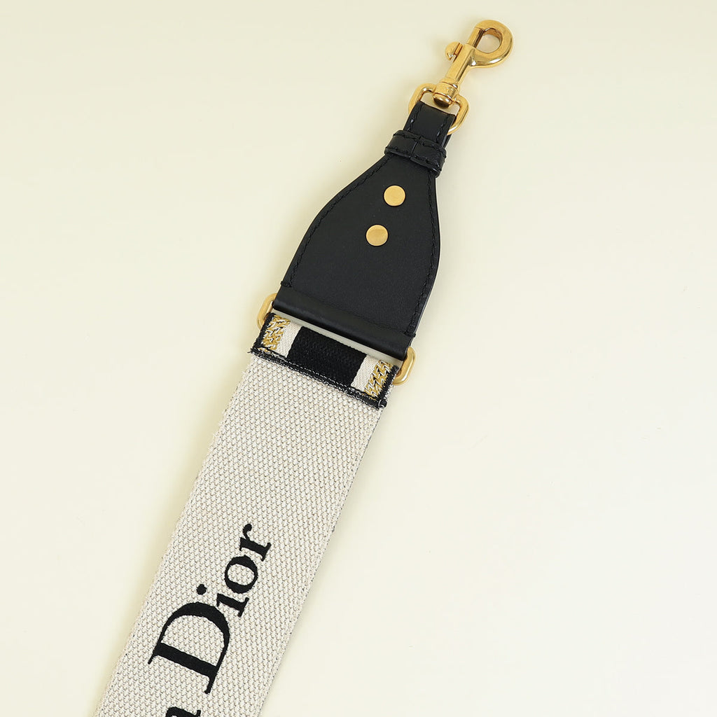 Christian Dior Bicolor Embroidery Shoulder Strap