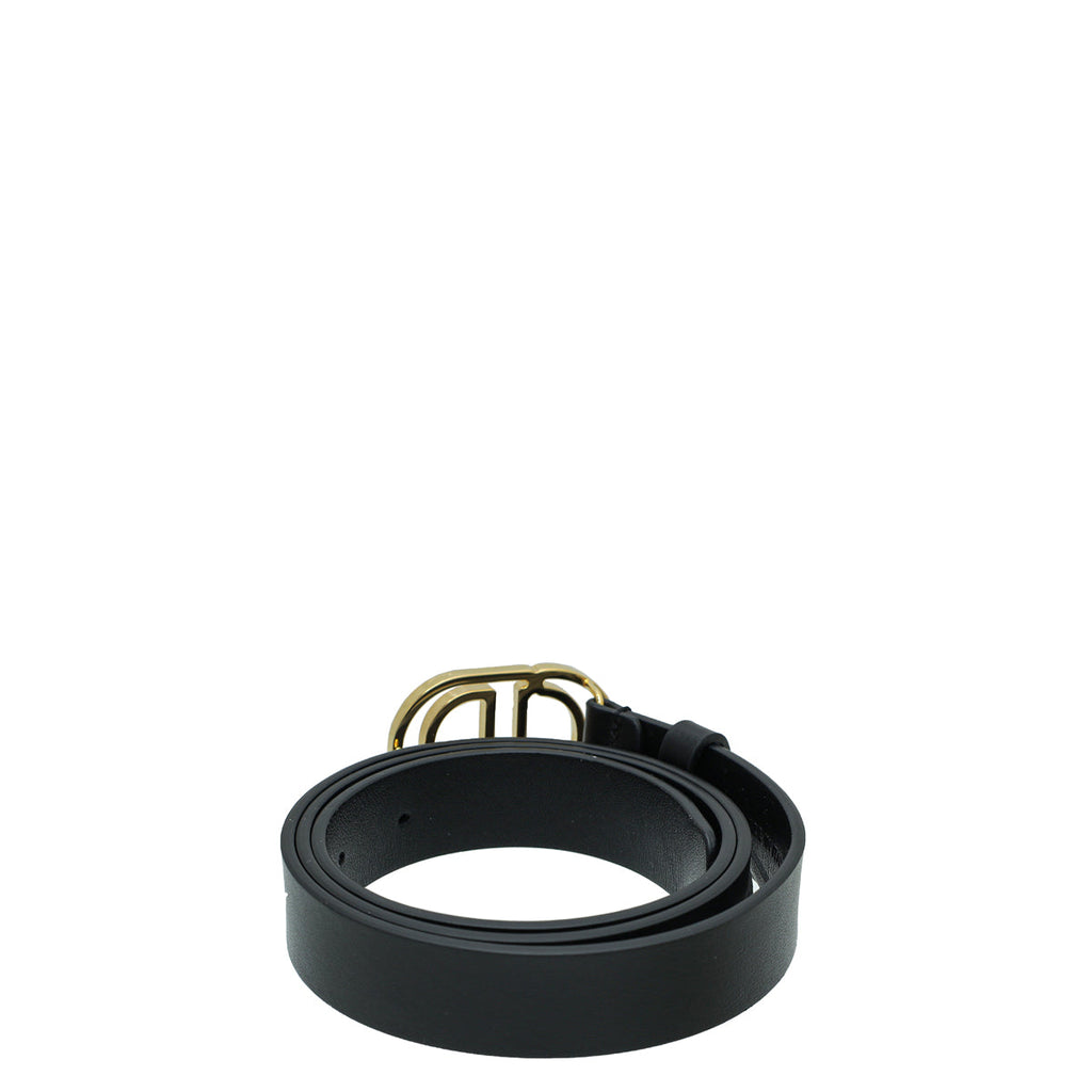Christian Dior Black CD Cut Out 25mm Belt