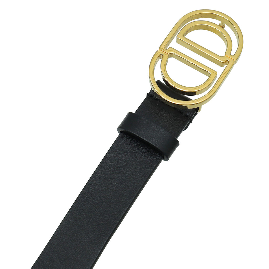 Christian Dior Black CD Cut Out 25mm Belt