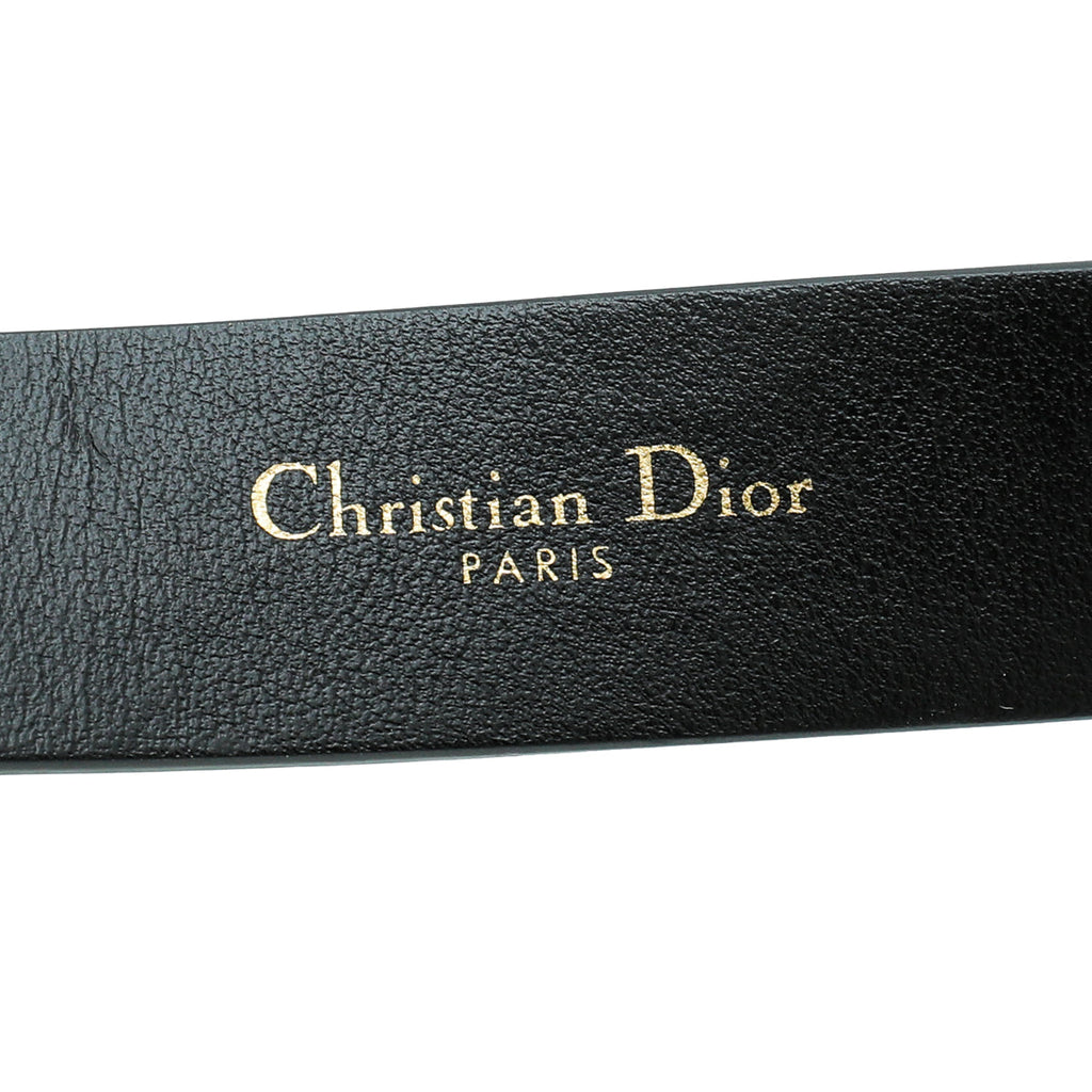 Christian Dior Black CD Cut Out Buckle Belt