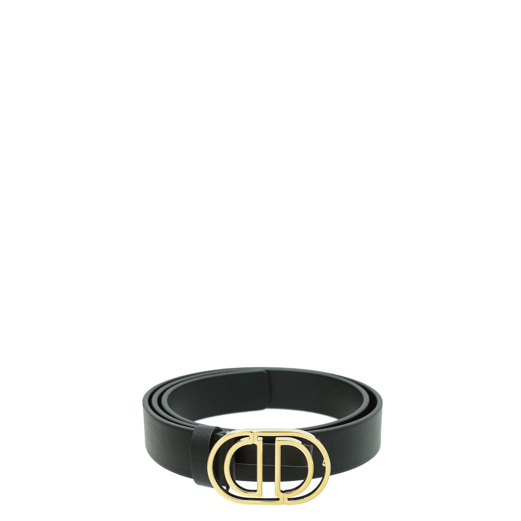 Christian Dior Black CD Cut Out Buckle Belt