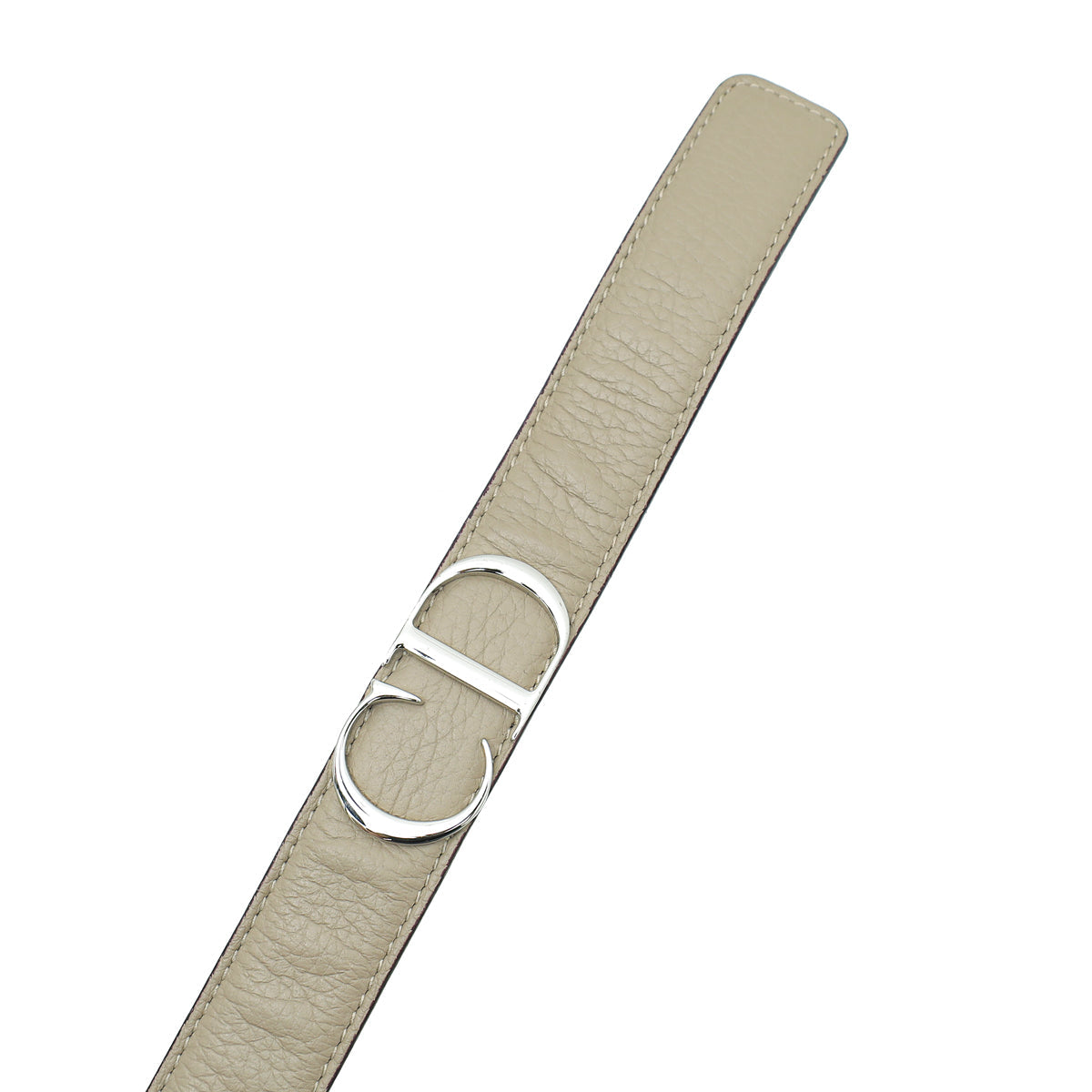 Christian Dior Beige CD Logo Buckle Adjustable Belt