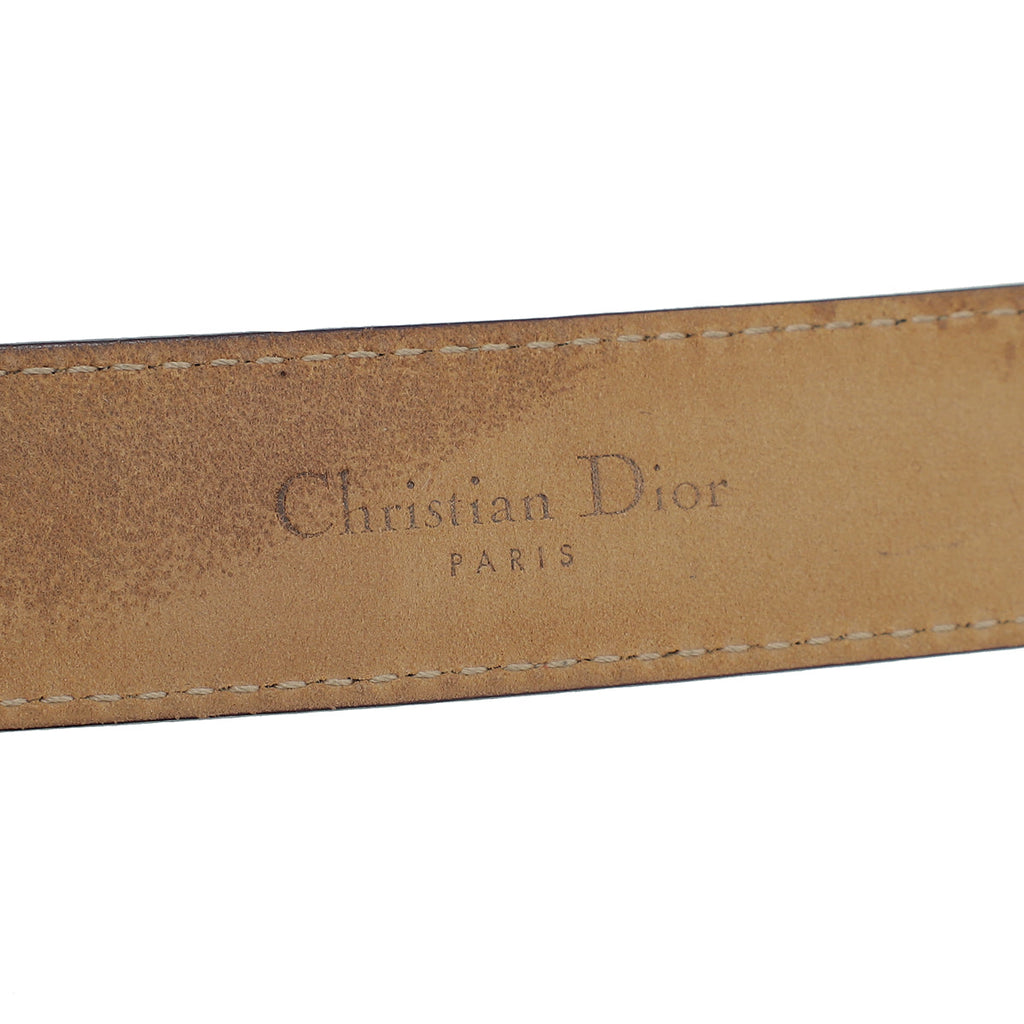 Christian Dior Beige CD Logo Buckle Adjustable Belt