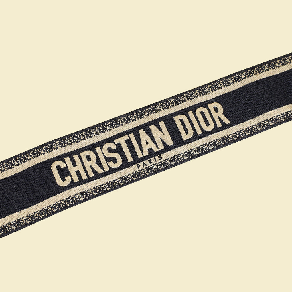 Christian Dior Black Christian Dior Paris Embroidery Shoulder Strap