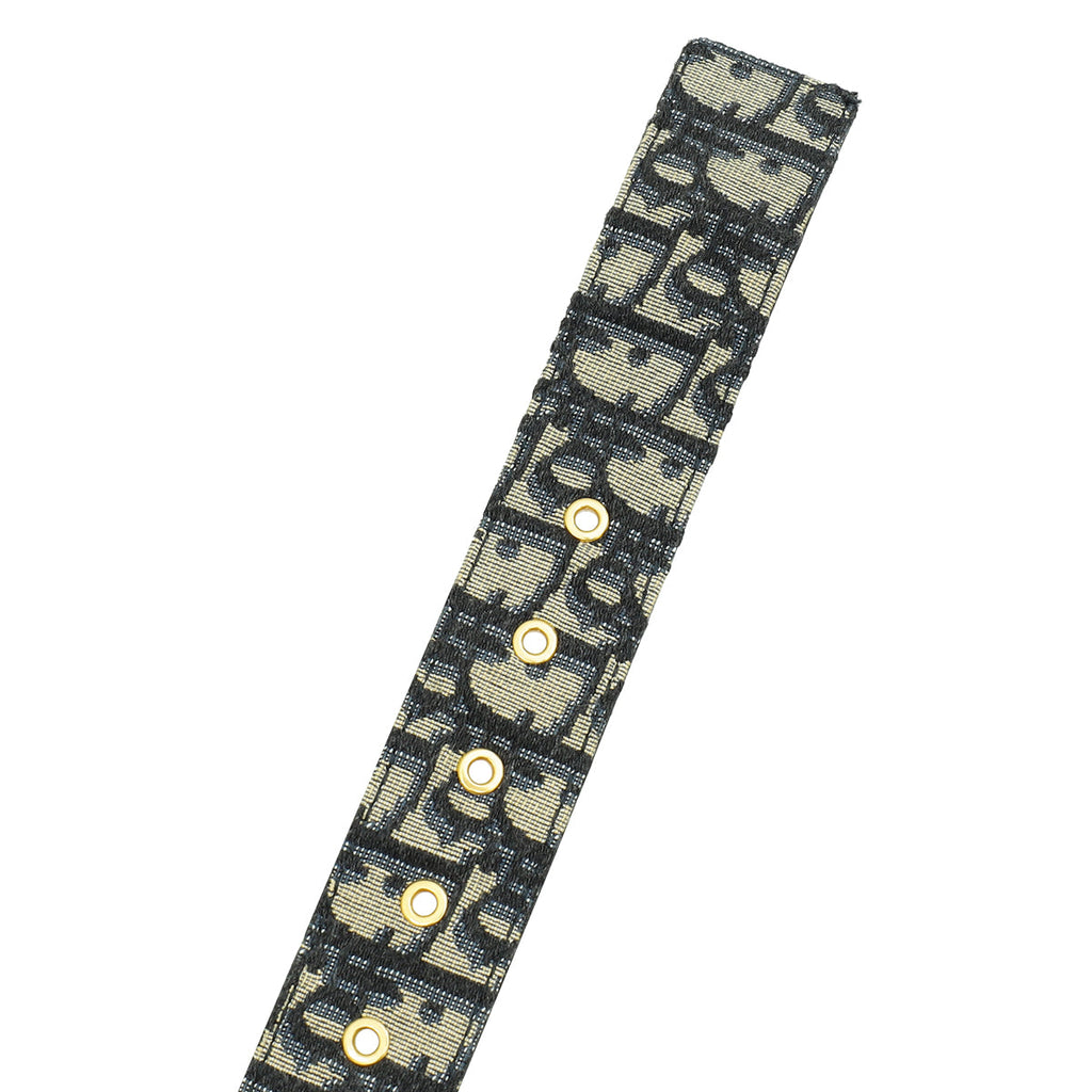 Christian Dior Navy Blue Oblique 30 Montaigne 35mm Belt