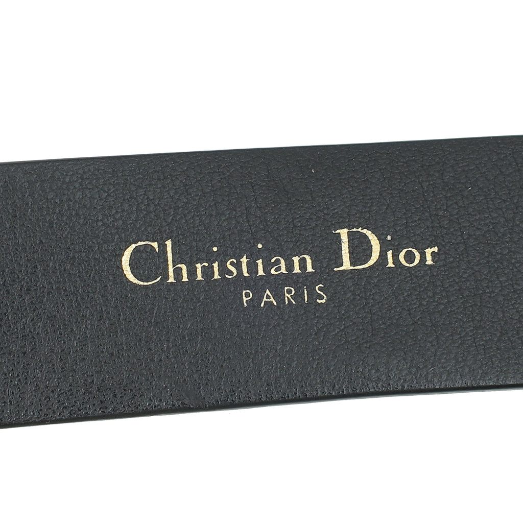 Christian Dior Black 30 Montaigne Cut-Out CD Belt