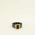 Christian Dior Navy Blue Oblique Diorquake 35mm Buckle Belt