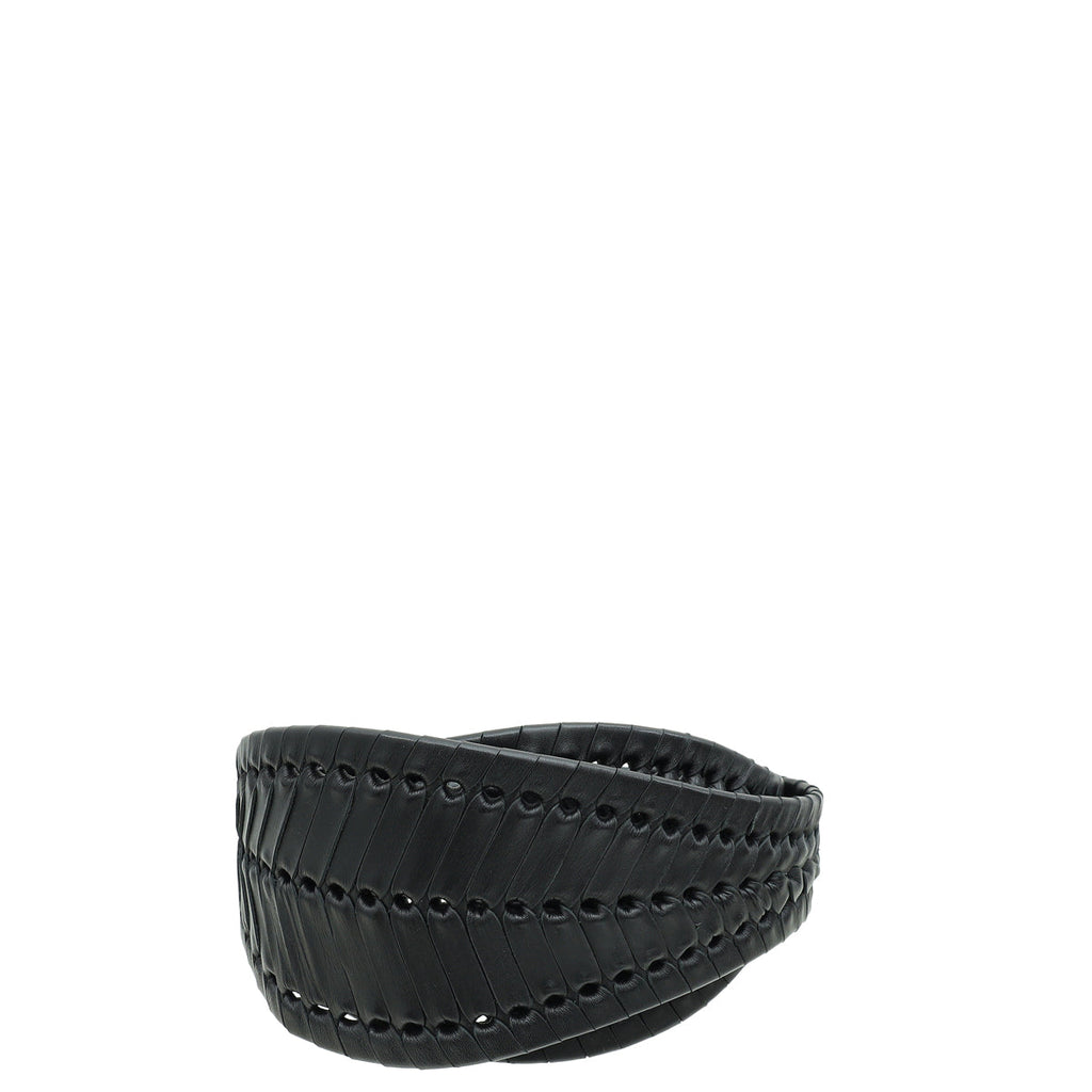 Christian Dior Black Braided 30 Montaigne Waist Belt