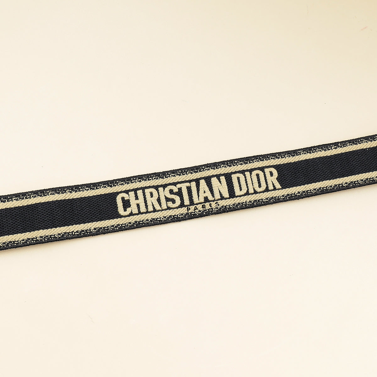 Christian Dior Navy Blue Jacquard Logo Oblique CD Waist Belt