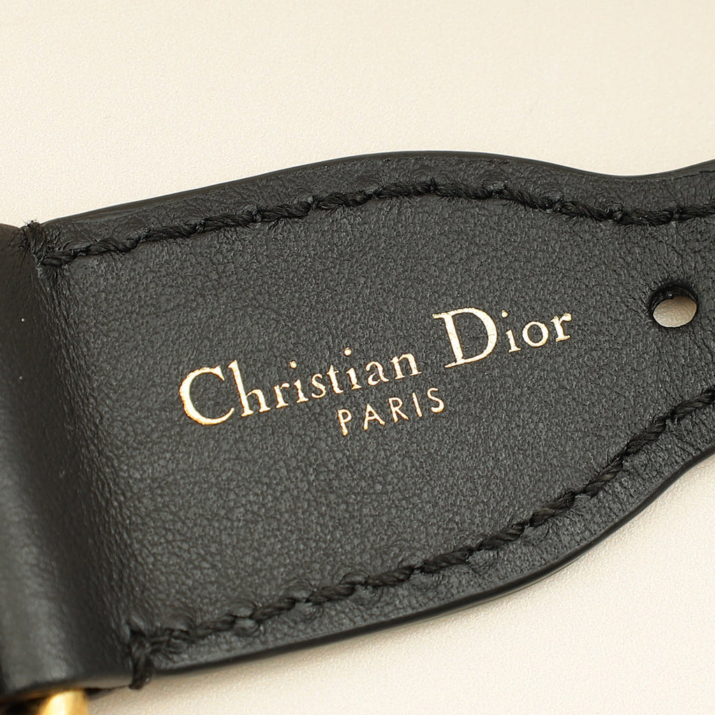 Christian Dior Navy Blue Jacquard Logo Oblique CD Waist Belt
