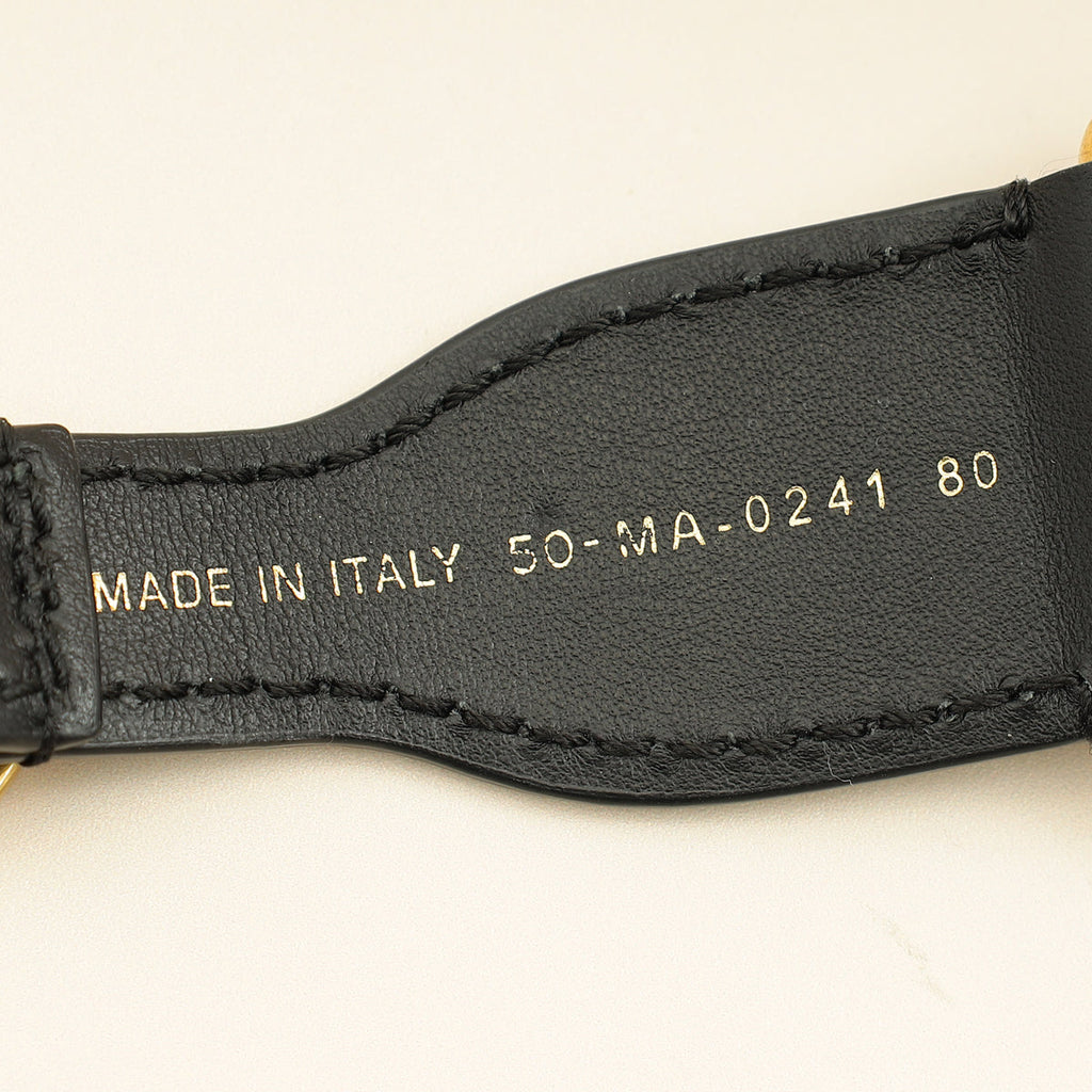 Christian Dior Navy Blue Jacquard Logo Oblique CD Waist Belt
