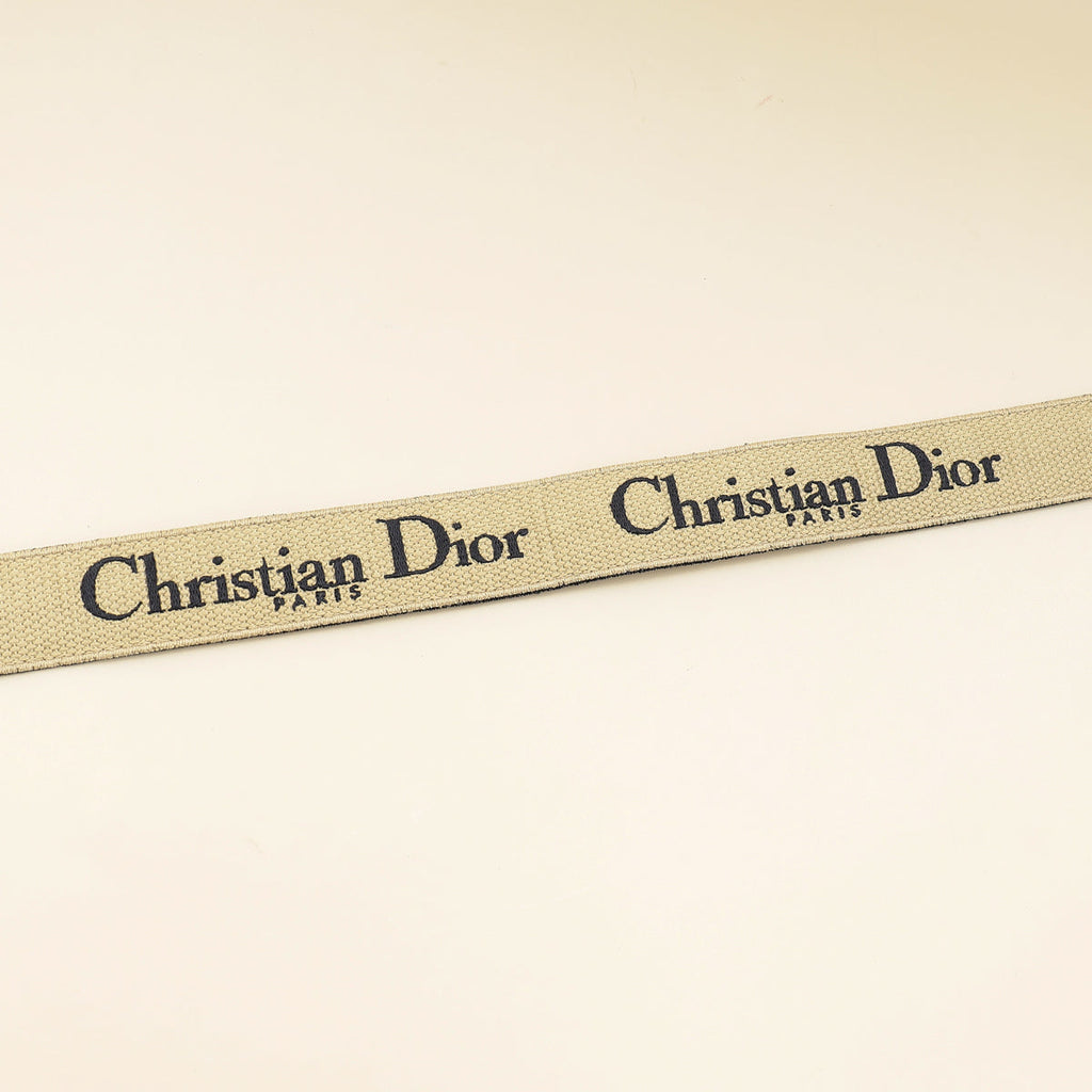 Christian Dior Navy Blue Jacquard Logo Oblique CD Waist Belt