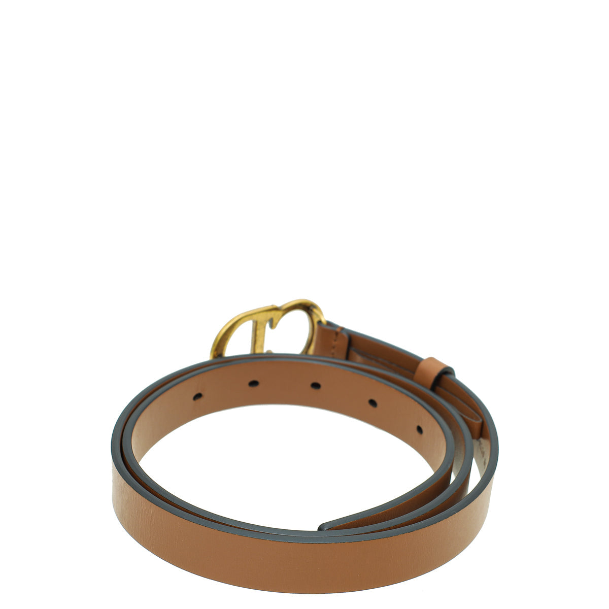 Christian Dior Brown CD Saddle Belt