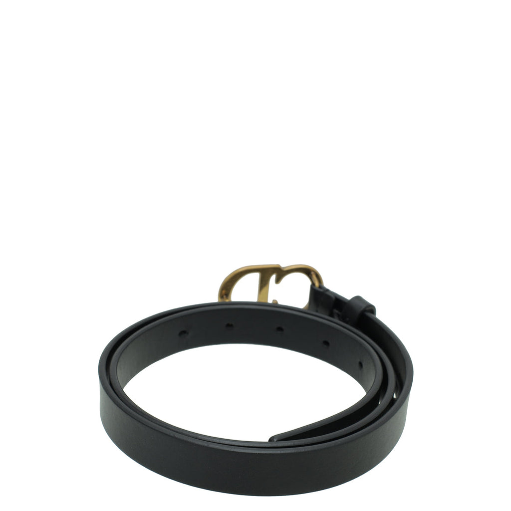 Christian Dior Black CD Saddle Belt