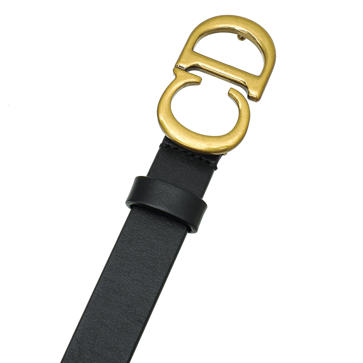 Christian Dior Black CD Saddle Belt