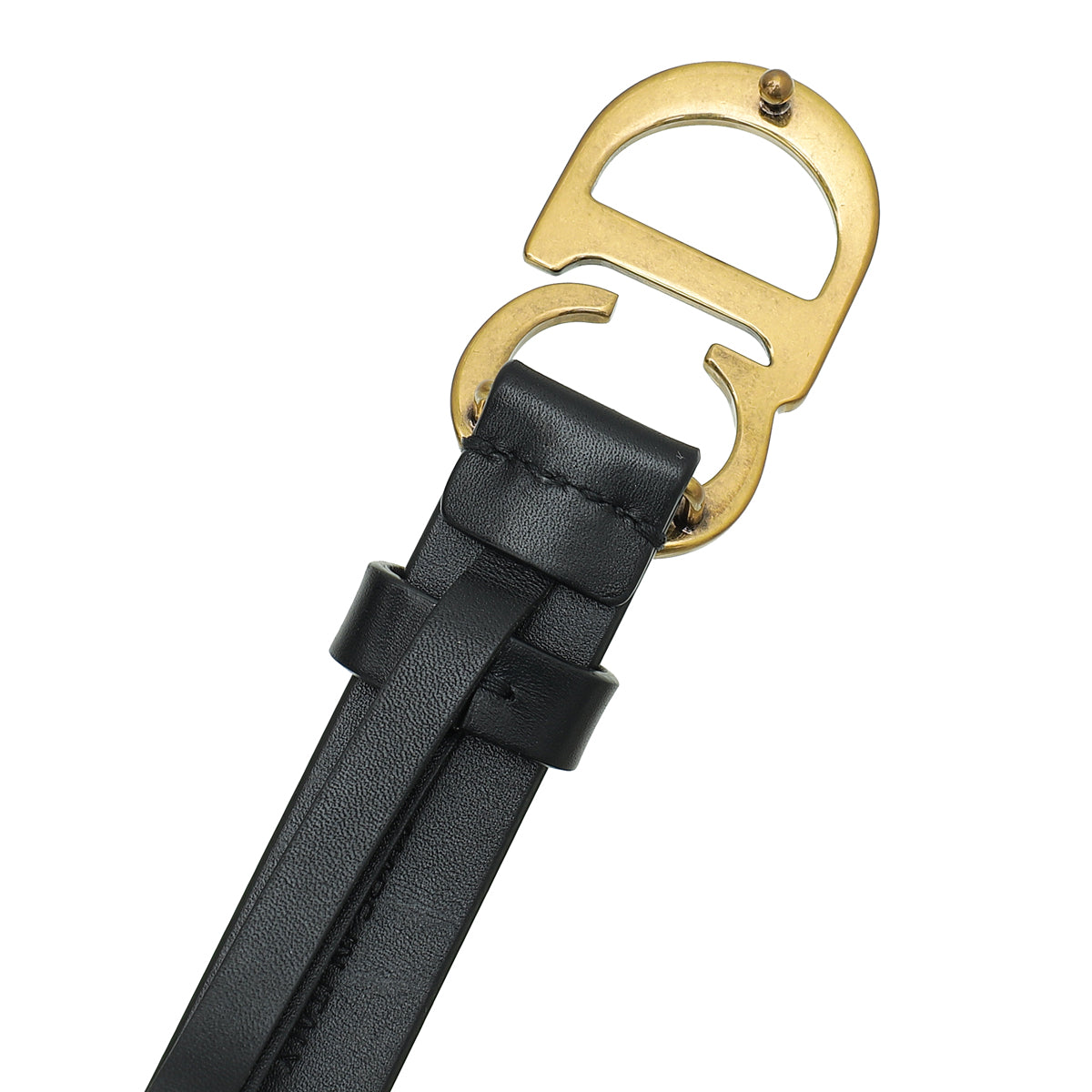 Christian Dior Black CD Saddle Belt
