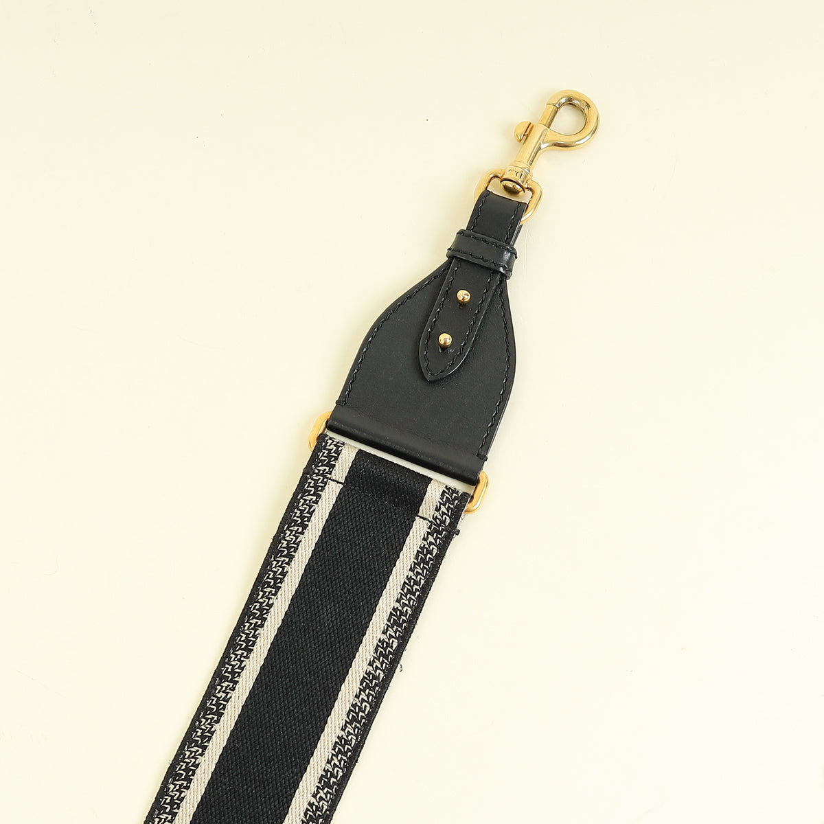 Christian Dior Black Logo Embroidered Bag Strap