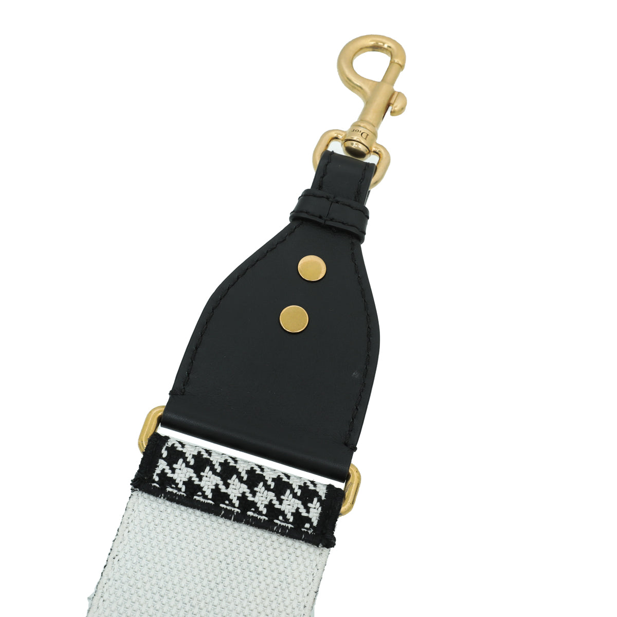 Christian Dior Bicolor 30 Montaigne Houndstooth Embroidery Bag Strap