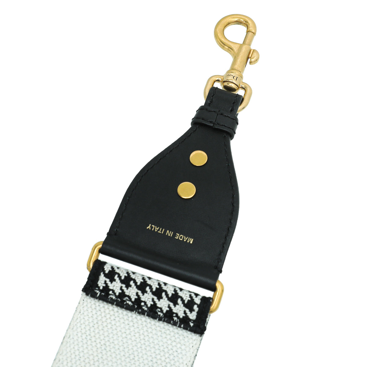 Christian Dior Bicolor 30 Montaigne Houndstooth Embroidery Bag Strap