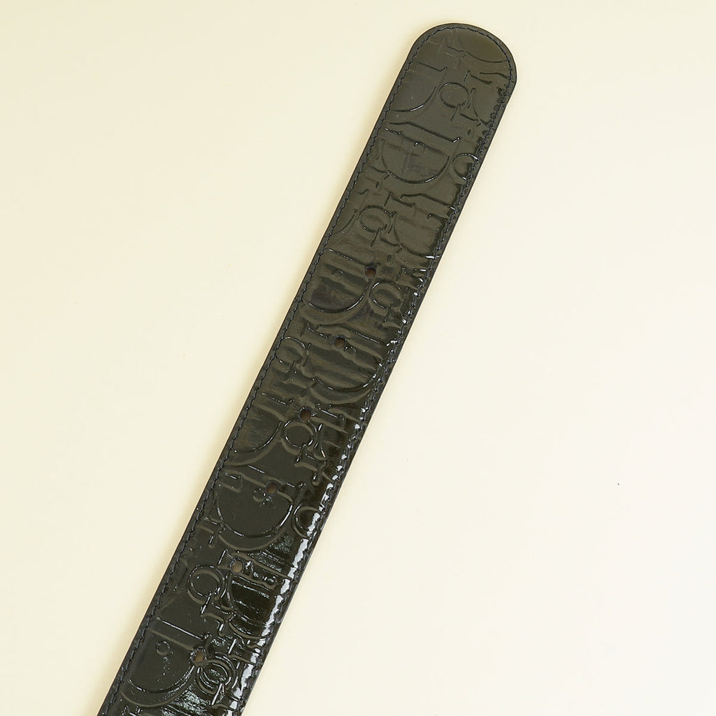 Christian Dior Dark Green Embossed Belt