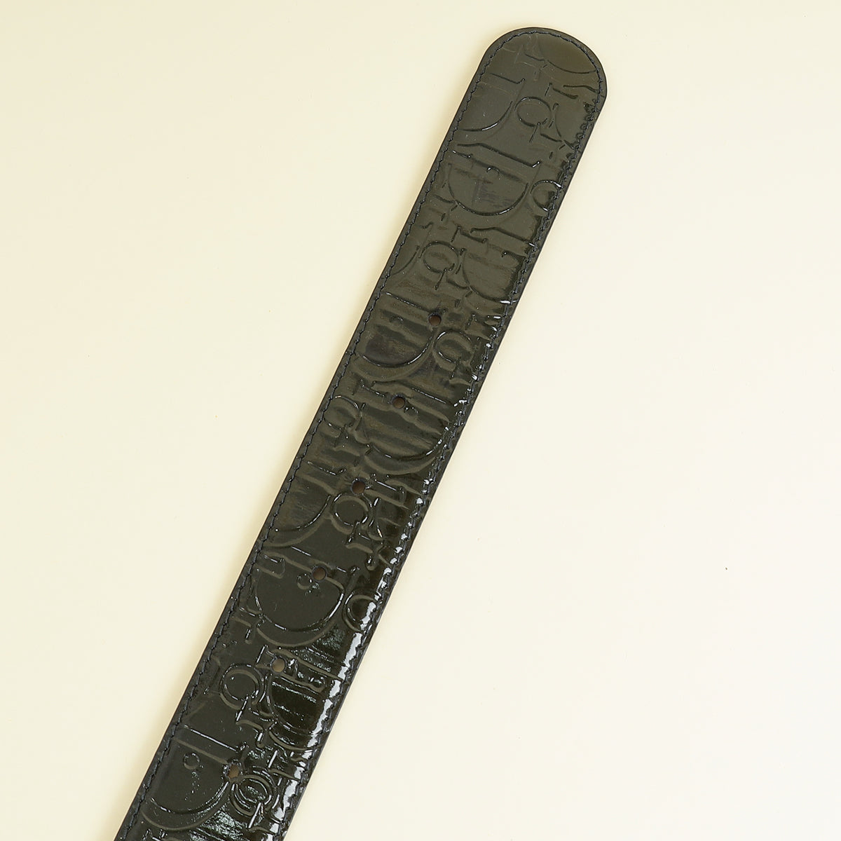 Christian Dior Dark Green Embossed Belt