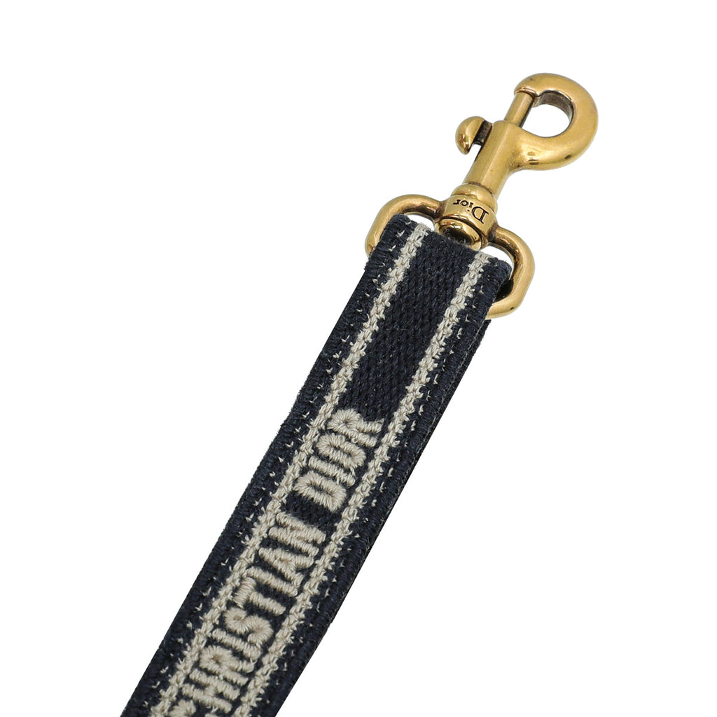 Christian Dior Navy Blue Logo Adjustable Embroidered Micro Shoulder Strap