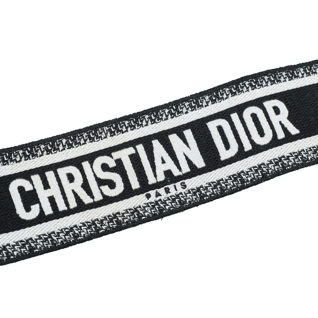 Christian Dior Black Ultramatte CHRISTIAN DIOR' Embroidery Bag Strap