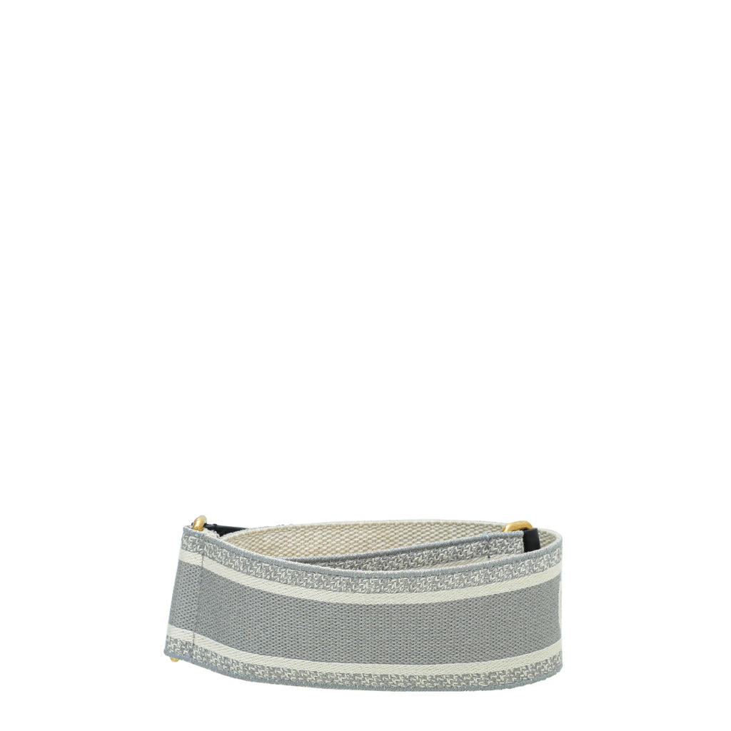 Christian Dior Bicolor Embroidered Shoulder Strap W/ Ring