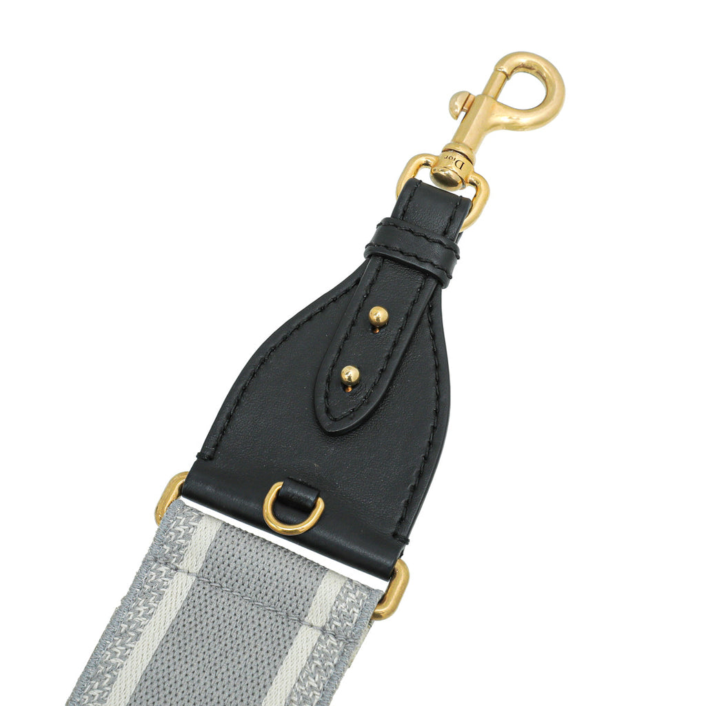 Christian Dior Bicolor Embroidered Shoulder Strap W/ Ring