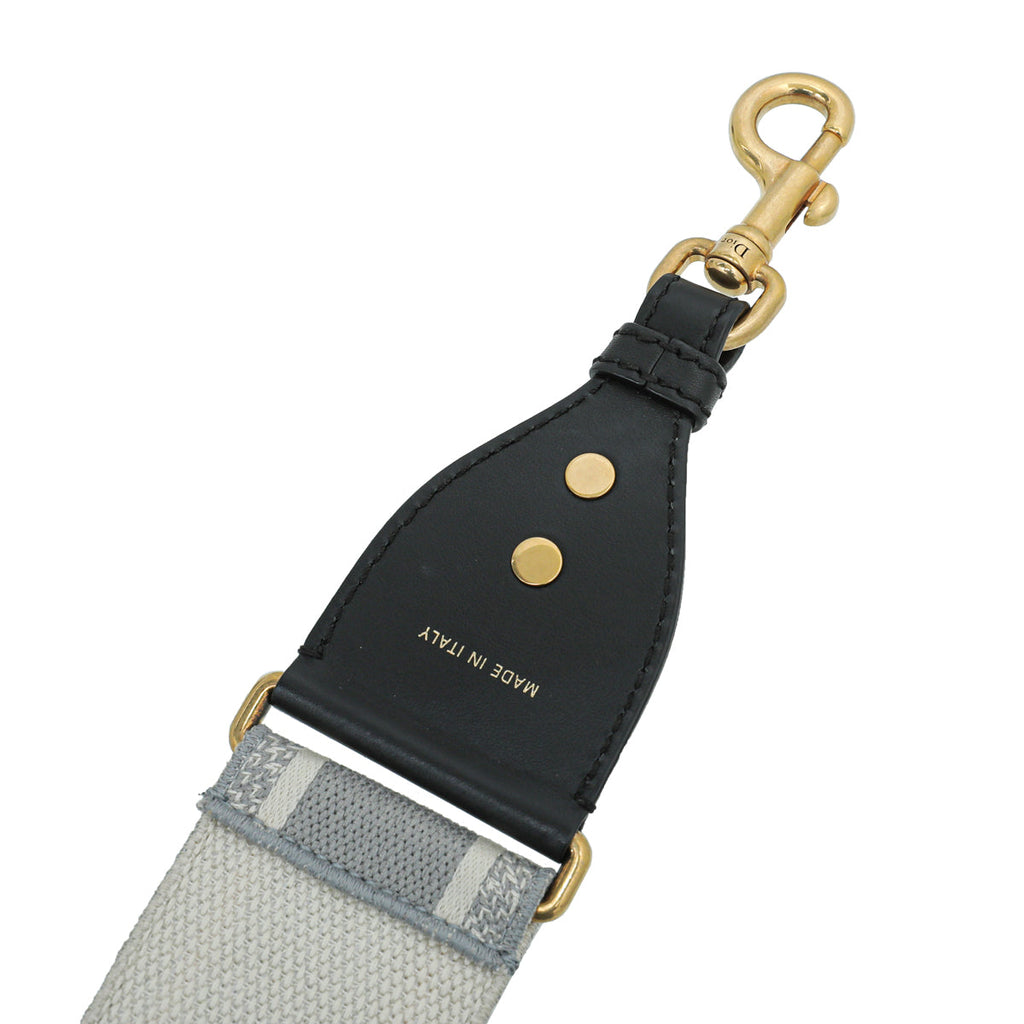 Christian Dior Bicolor Embroidered Shoulder Strap W/ Ring