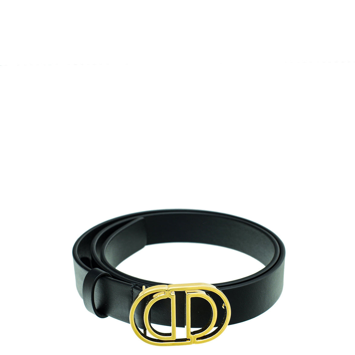Christian Dior Black CD Cut Out Buckle Belt 25
