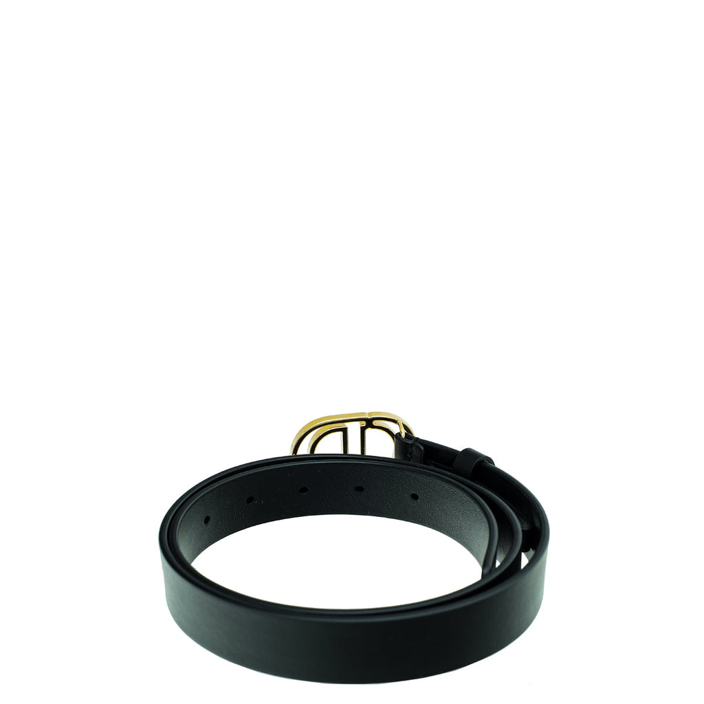 Christian Dior Black CD Cut Out Buckle Belt 25