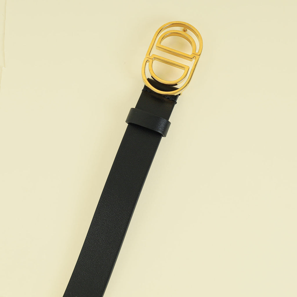Christian Dior Black 30 Montaigne Cut Out CD Belt
