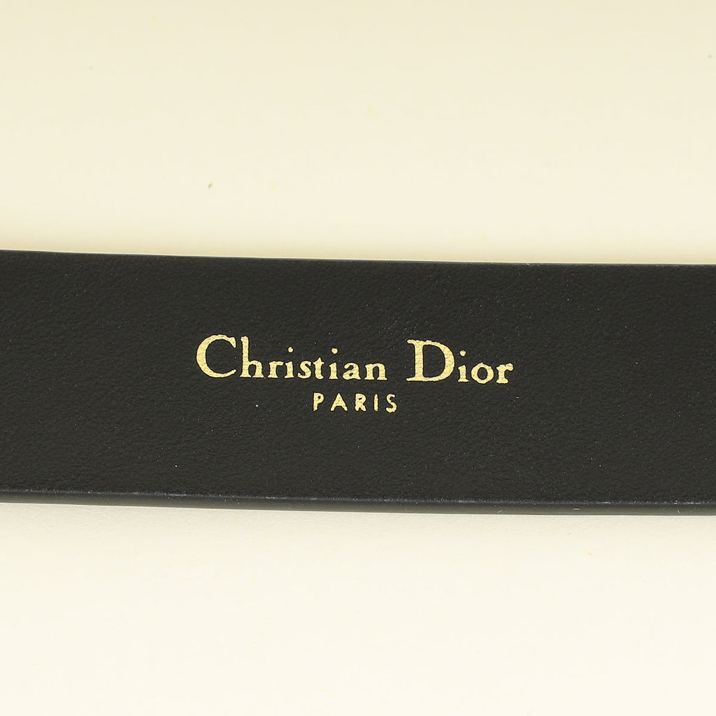 Christian Dior Black CD Cut Out 24mm Belt