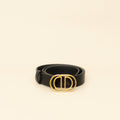 Christian Dior Black 30 Montaigne Cut-Out CD Belt