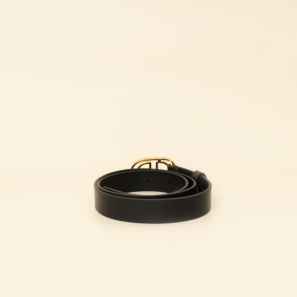 Christian Dior Black 30 Montaigne Cut-Out CD Belt