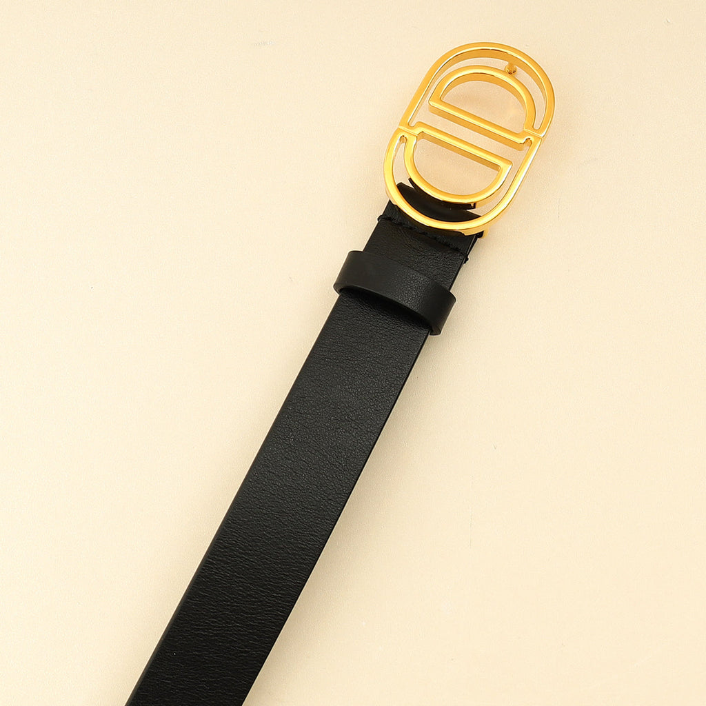 Christian Dior Black 30 Montaigne Cut-Out CD Belt