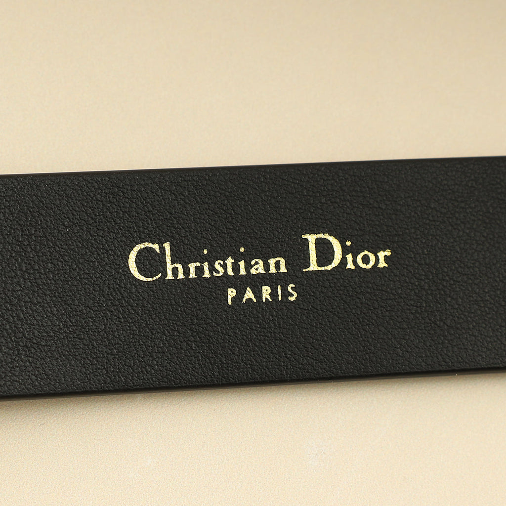 Christian Dior Black 30 Montaigne Cut-Out CD Belt