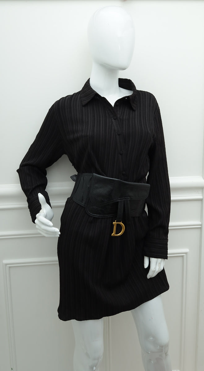 Christian Dior Black Saddle Belt Bag