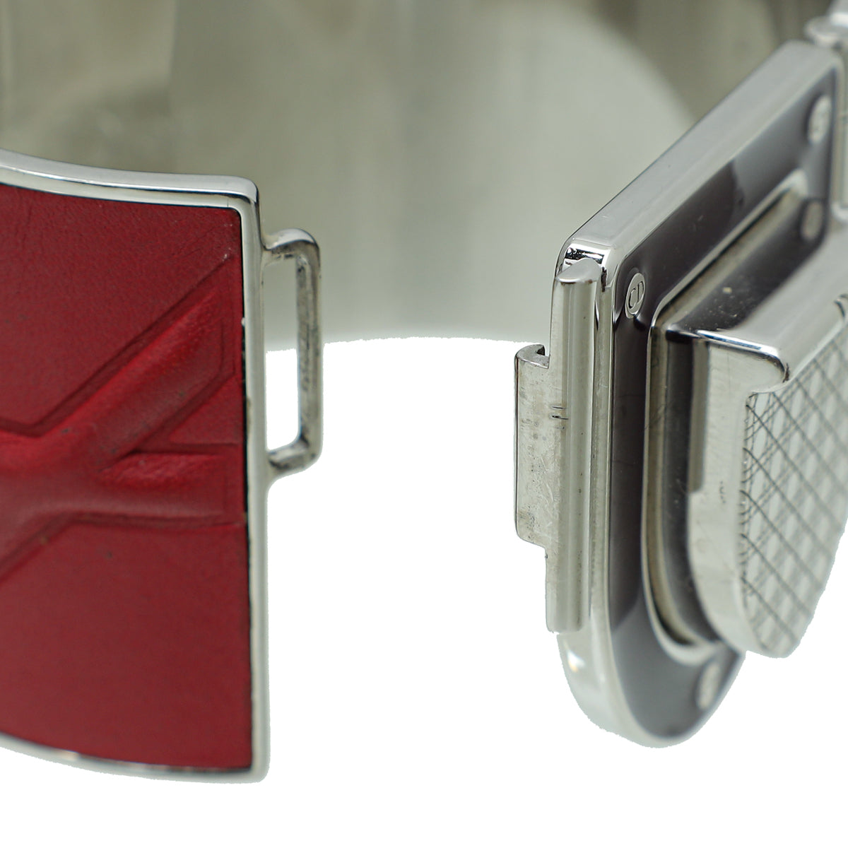 Christian Dior Red Diorama Wide Cuff Bracelet
