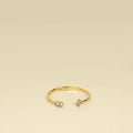 Christian Dior Gold CD Clover Crystal Cuff Bracelet