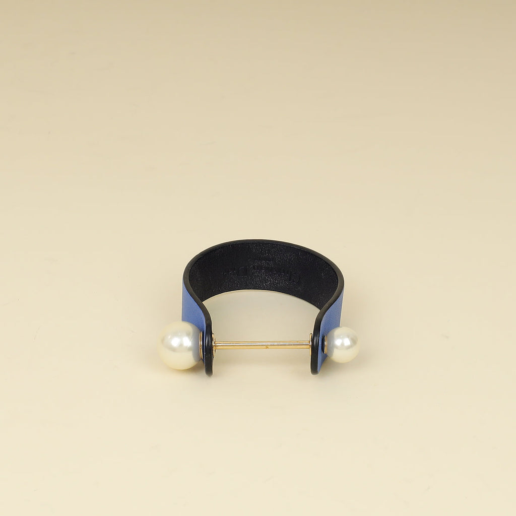 Christian Dior Bicolor Faux Pearl Perle Cuff Medium Bracelet