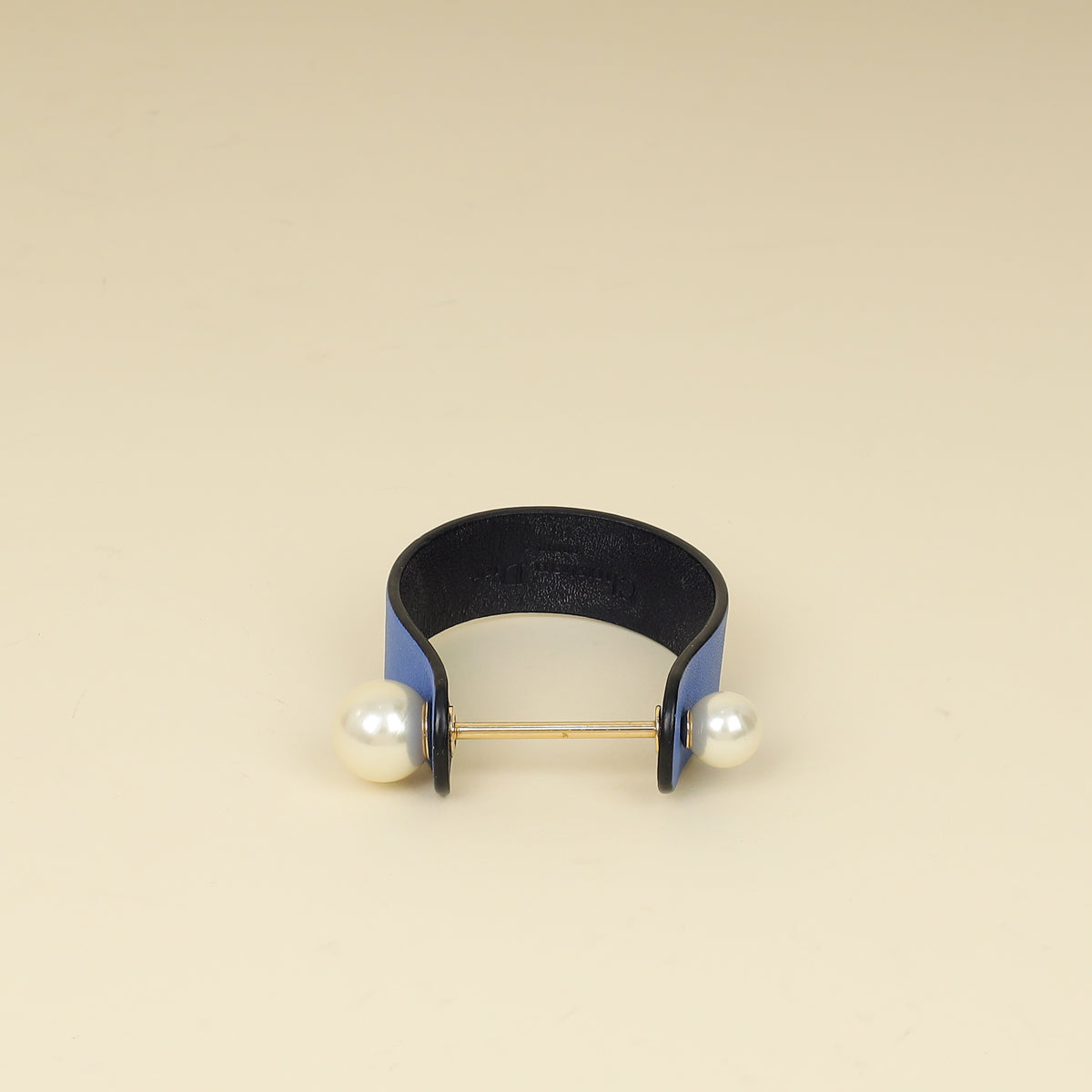 Christian Dior Bicolor Faux Pearl Perle Cuff Medium Bracelet
