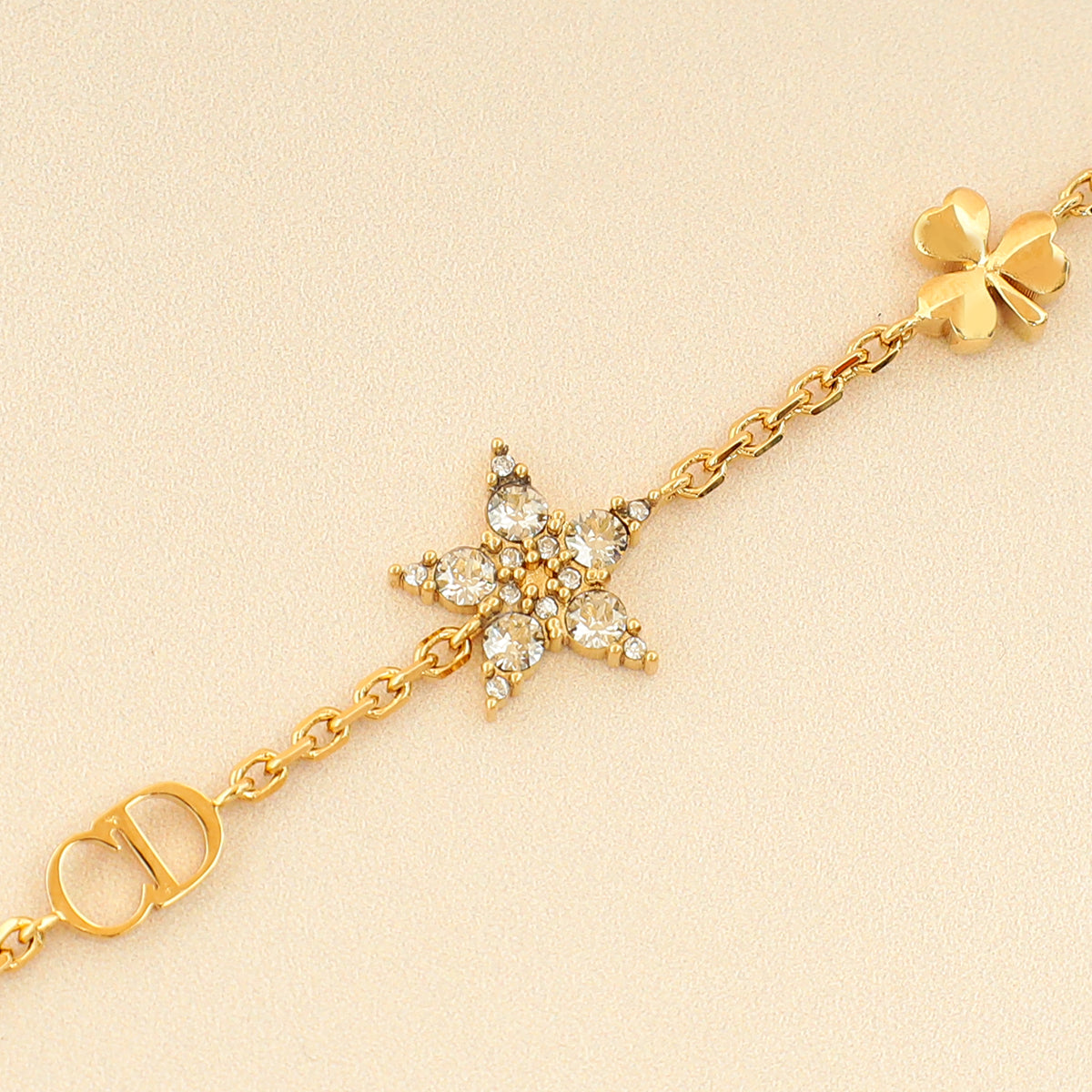 Christian Dior Gold Finish CD & Star Clair D Lune Set  Bracelet