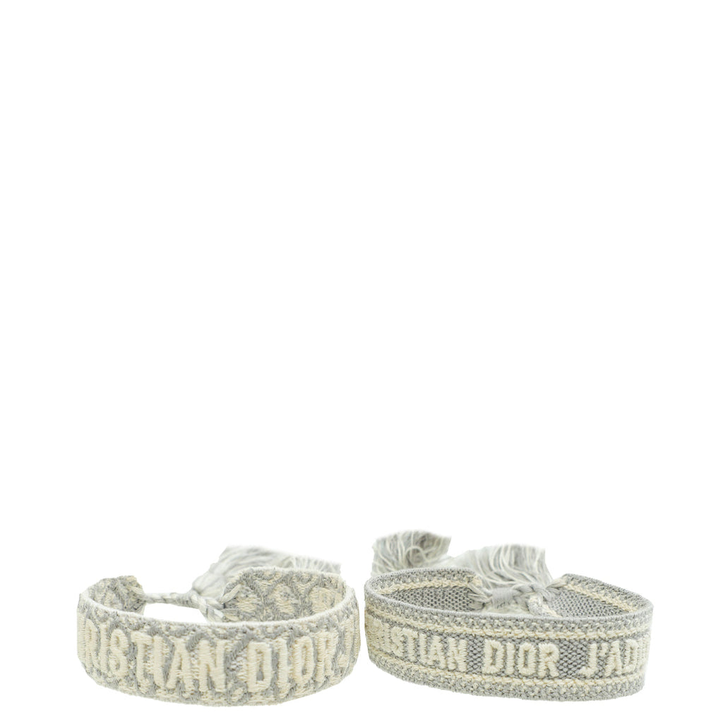 Christian Dior Bicolor J'adior Embroidered Bracelet Set